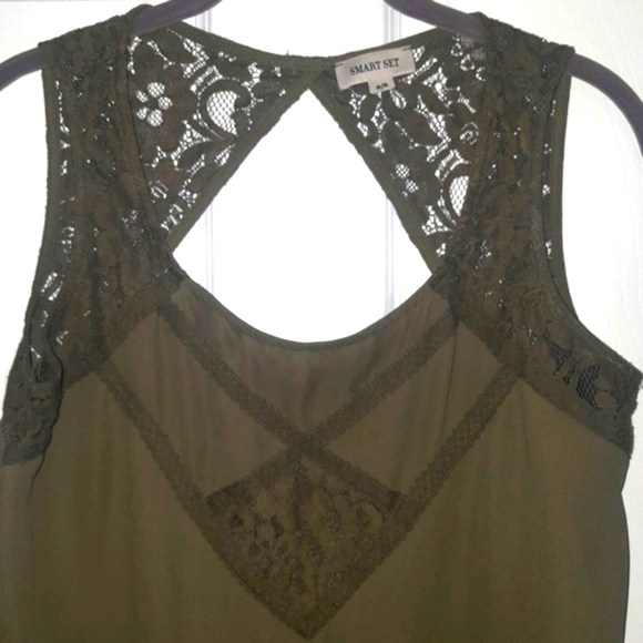(M)🔥Smart Set🔥 Sleeveless Lace  Top💚 Ptp 18" - Picture 4 of 8